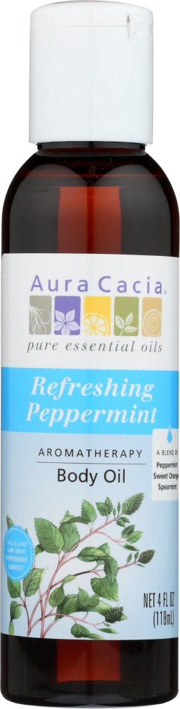 AURA CACIA: Body Oil Peppermint Harvest, 4 oz