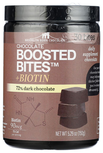 BROOKLYN BORN CHOCOLATE: Biotin Dark Chocolate Bites, 5.29 oz